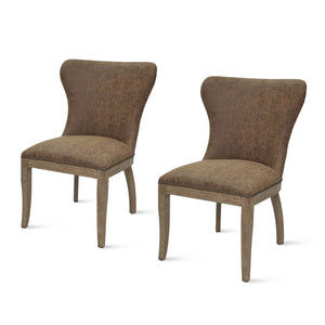 Dorsey Chair Drift Wood Legs In Nubuck Chocolate