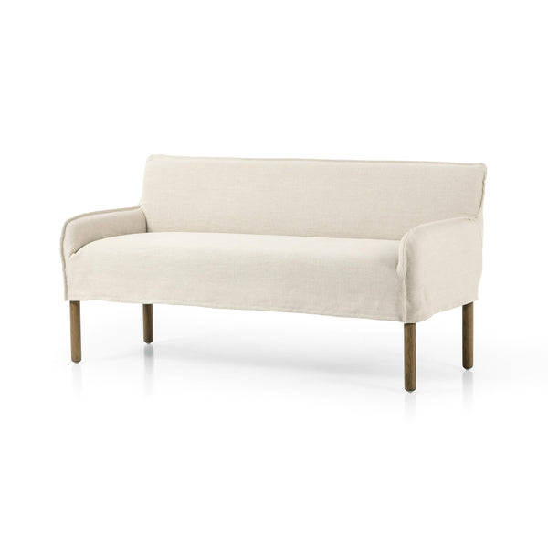 Addington Slipcover Bench in Brussels Natural