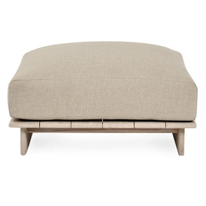 Livia Teak Outdoor Square Ottoman in Taupe