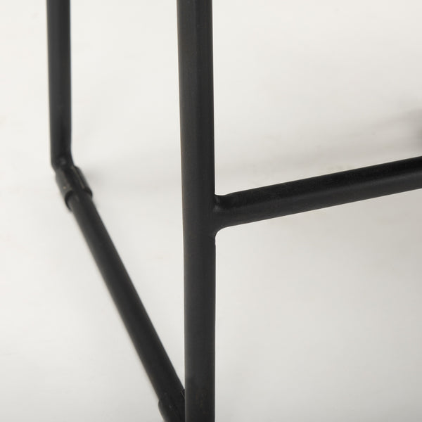 Givens IV 24.25" Seat Height Black Wood Seat Black Frame Stool