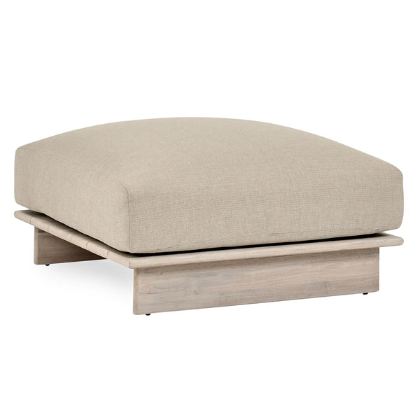 Livia Teak Outdoor Square Ottoman in Taupe