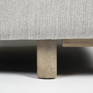 Roy II Frost Gray Upholstered and Brown Wood Frame Arm Chair