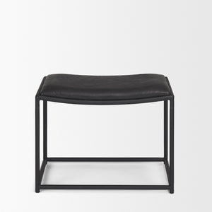 Taniel Black Leather w/ Black Metal Stool