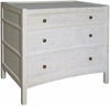 Hampton Mahogany and Veneer Side Table with Brass Pulls in White Wash Finish