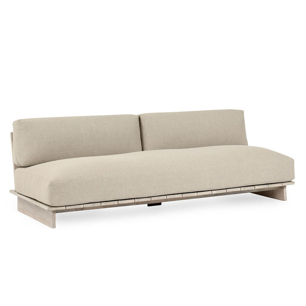 Livia Teak Outdoor Sofa in Taupe Acrylic