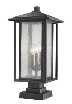 Aspen 3 Light Outdoor Pier Mounted Fixture in Black Finish