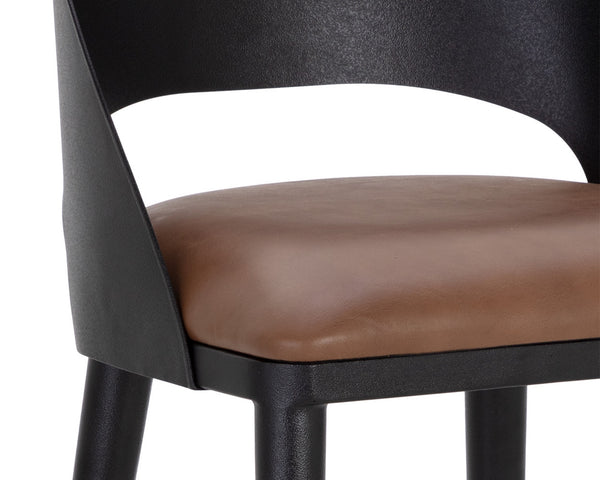 DEZIRAE BARSTOOL - BLACK - COGNAC LEATHER
