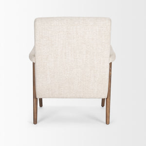 Nico Oatmeal Upholstered w/ Brown Wood Accent Chair