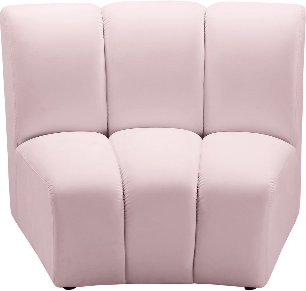 Lynda Modular Chair In Pink Velvet