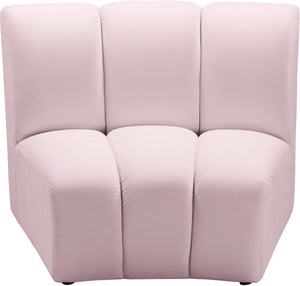Lynda Modular Chair In Pink Velvet