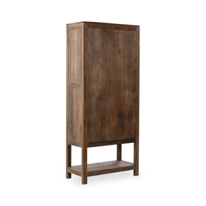 Kharga Reclaimed Wood Tall Cabinet with Glass Doors