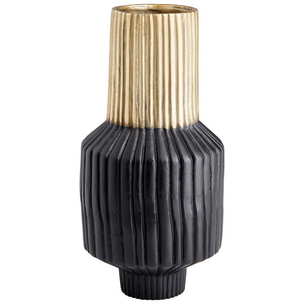 Allumage Vase in Matt Black and Gold