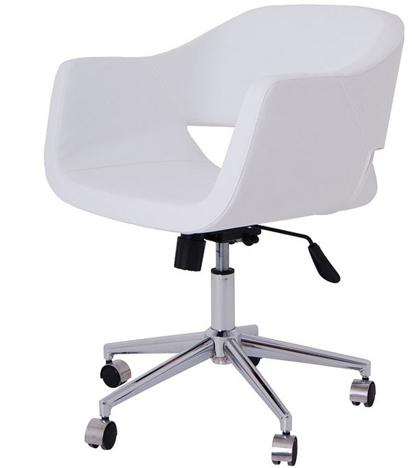cornelia Contemporary office chair in white leather
