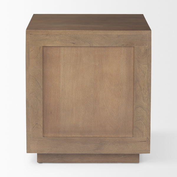 Grier Medium Brown Wood w/ Cane Accent Table