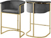 David Stool In Grey Velvet