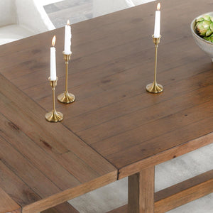 Lyra Pine Wood Extension Dining Table Smoke Brown