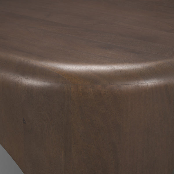Shima Oval Dark Brown Wood w/ Arched Legs Coffee Table
