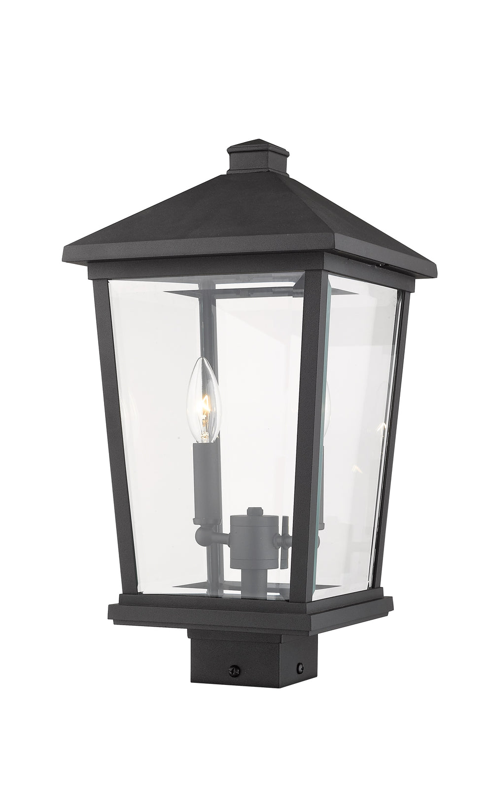 Beacon 2 Light Outdoor Post Mount Fixture in Black Finish