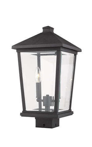Beacon 2 Light Outdoor Post Mount Fixture in Black Finish