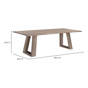 Moe's Tanya Dining Table Light Grey for 8