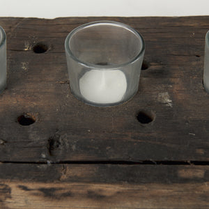 Lakara Reclaimed Wood Eight Tealight Table Candle Hodler
