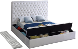 Randal King Bed In White Velvet