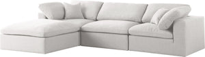 Carmen Cloud Modular Sectional In Cream Linen Fabric