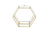 Brass & Glass Hanging Hexagon Small