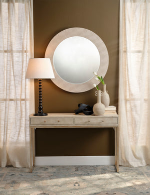 Revolution Wood Table Lamp with Linen Shade, Black