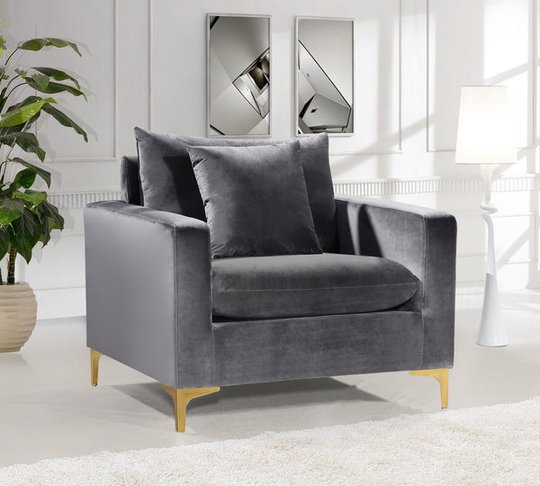 Lucy Chair In Grey Velvet