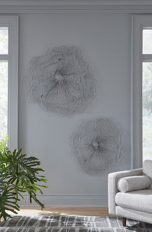 Poppy Flower Wall Art, Silver/Black, Small
