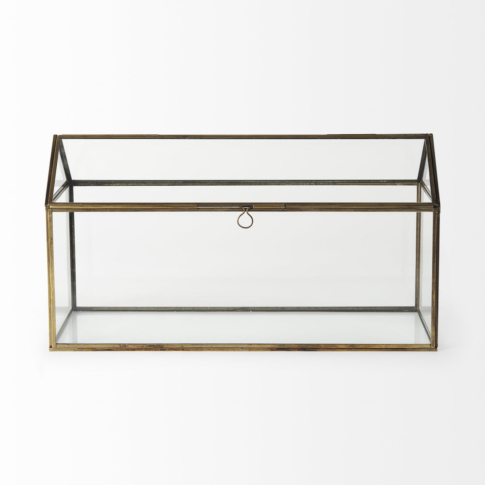Hutt 16L x 6W x 9H Gold Glass Terrarium Box