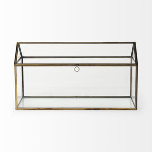 Hutt 16L x 6W x 9H Gold Glass Terrarium Box