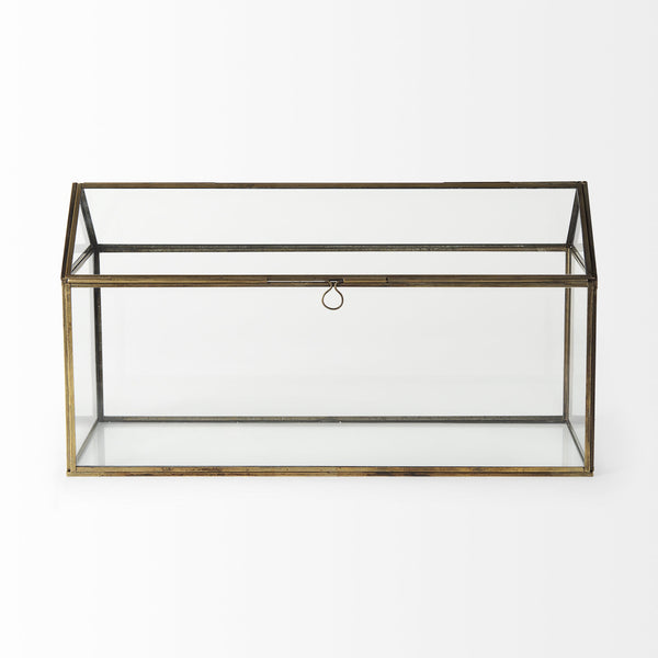 Hutt 16L x 6W x 9H Gold Glass Terrarium Box