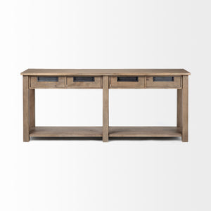 Harrelson III 72L x 18W Brown Wood 4 Drawer Console Table