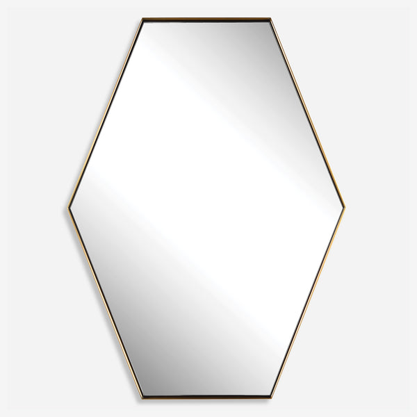 Ankara Brass Hexagon Mirror