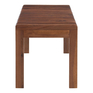 Moe's Rohe Bench in Walnut Brown Solid Wood