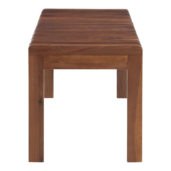 Moe's Rohe Bench in Walnut Brown Solid Wood