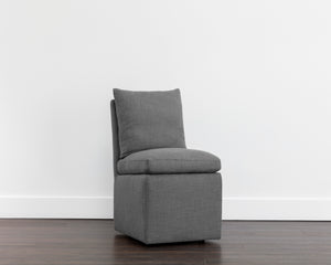 GLENROSE WHEELED DINING CHAIR - EFFIE SMOKE