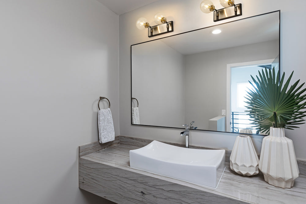 Parsons 2 Light Vanity in Matte Black + Brushed Nickel Finish