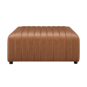 Harland Faux Leather Square Coffee Table/Ottoman, Vintage Cider