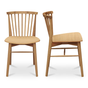 Moe's Marley Spindle-Back Dining Chairs Oak Set of 2