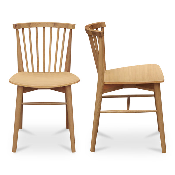 Moe's Marley Spindle-Back Dining Chairs Oak Set of 2
