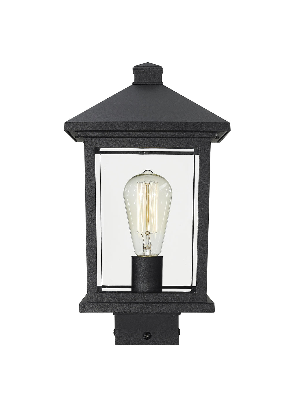 Portland 1 Light Post Mount Light in Black Finish