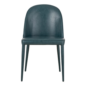 Moe's Burton Dining Chair Set of 2 in Dark Teal Vegan Leather