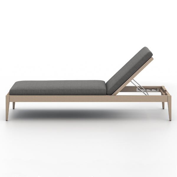Sherwood Outdoor Chaise Lounge In Brown/Charcoal