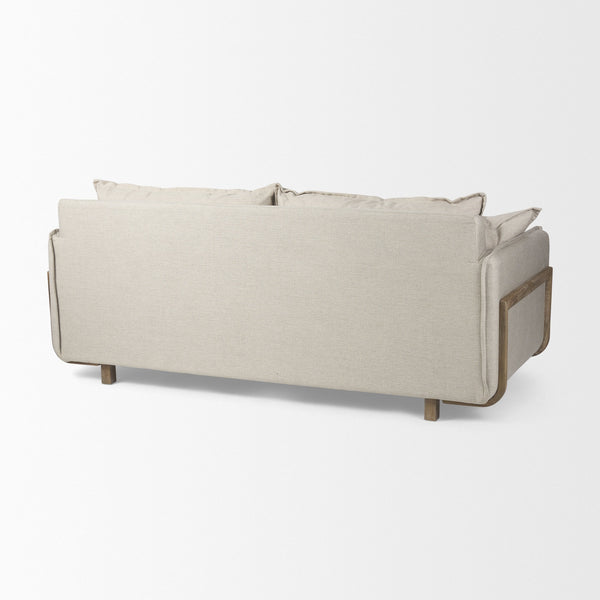 Roy I 84" Beige Upholstered Three Seater Sofa
