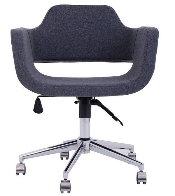 minetta Contemporary office chair in charcoal wool