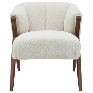 Florence Fabric Accent Chair In Shearling Beige