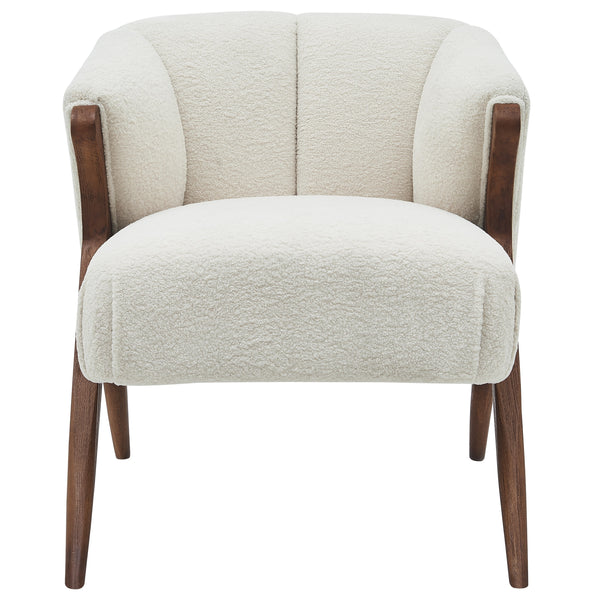 Florence Fabric Accent Chair In Shearling Beige